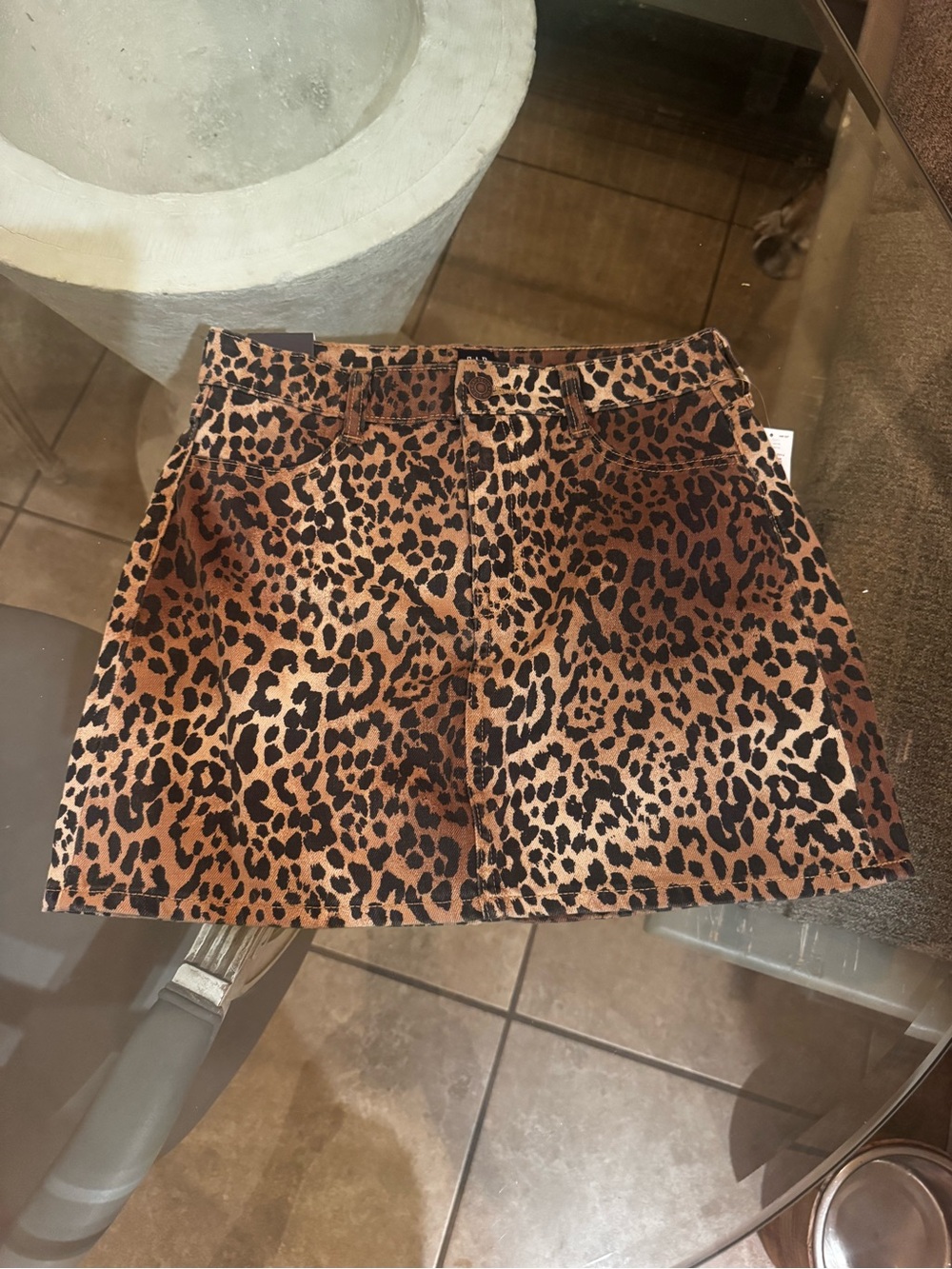 GAP Leopard Print Mini Skirt - Brown and Black